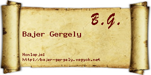 Bajer Gergely névjegykártya